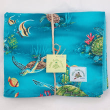 Load image into Gallery viewer, Hawaiian Baby Blanket: Ocean Dreams Honu Aqua
