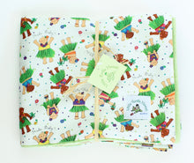 Load image into Gallery viewer, Hawaiian Baby Blanket: Hula Babies White